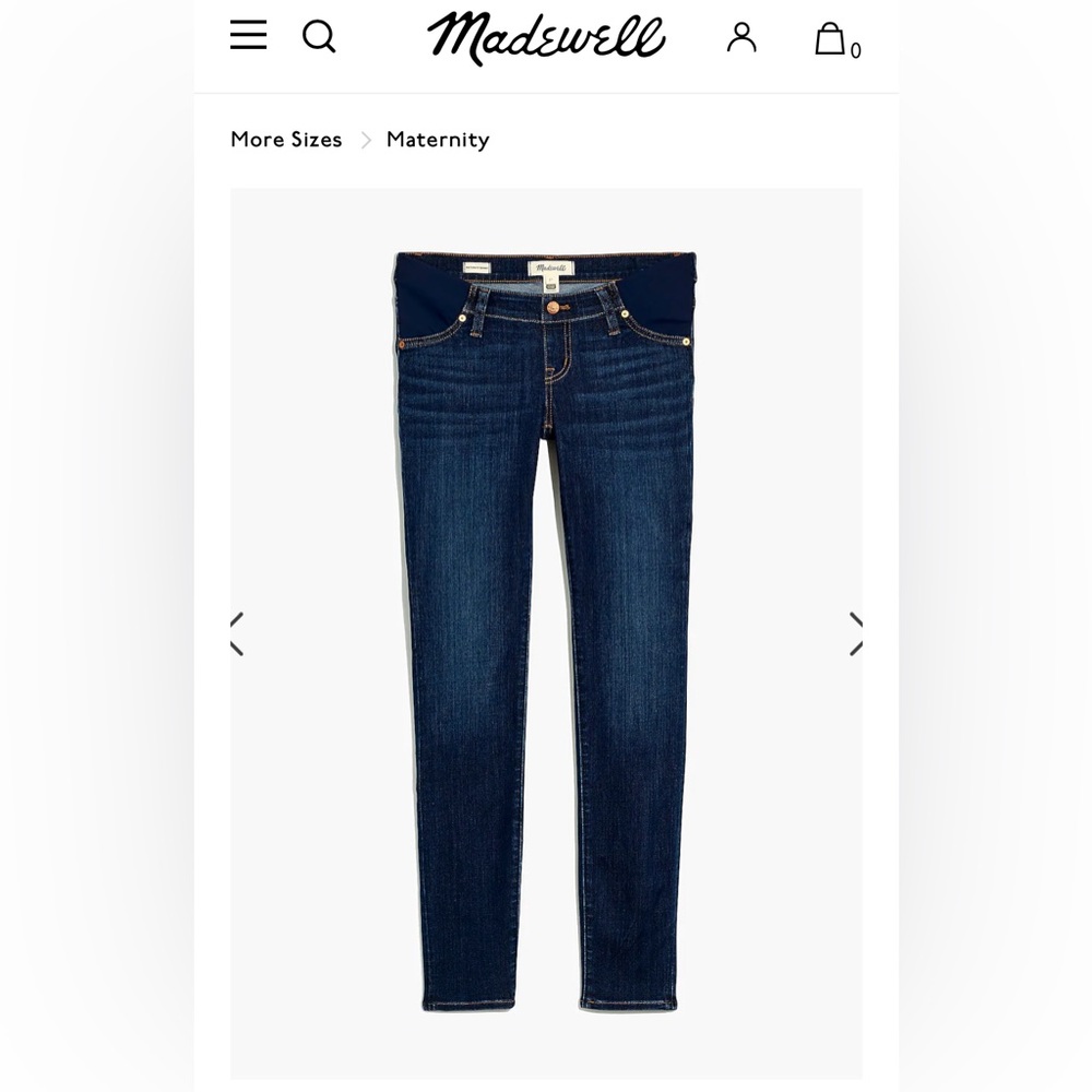 Madewell Maternity Side-Panel Skinny Jeans Woodland Wash Size 25